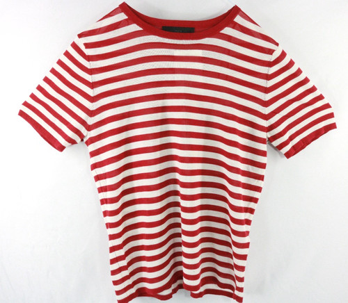 Zara red stripe top - stripe, medium