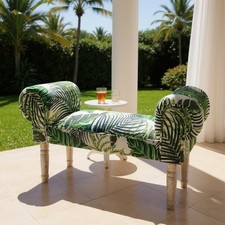 Palm Leaf Window Seat Bed End Sofa Chair Chaise Lounge Bench Pouffe Bedroom