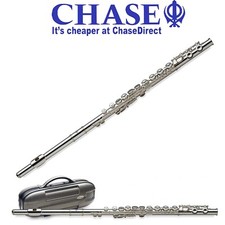 Flute Silver Plated with E Key and Hard Case - Chase C77FE Full Student Outfit