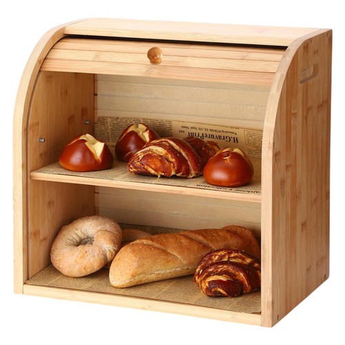 Tier bamboo bread bin large - bamboo,