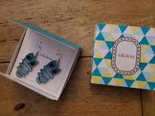 New Stella & Dot Owl Blue Dangly Earrings