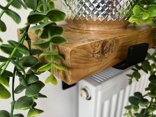 Rustic style radiator shelf - rustic,