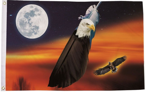 Eagle feather and moon - eagle,