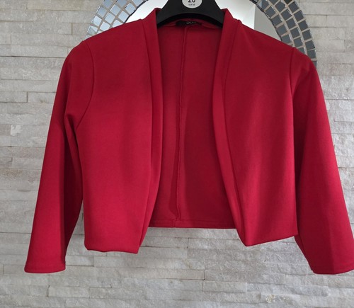 Ladies quiz red bolero jacket - red,