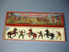 Timpo Toys Wild West Set 209 Charging Indians in lead with correct original box