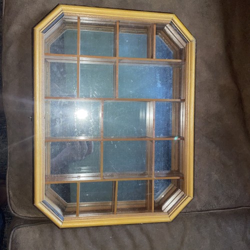 Vintage octagon wood glass - octagon,