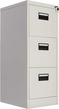 3 Drawers Filing Cabinets, Office File Cabinet, Metal Lockable Cabinet FRIDEKO