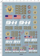 1/6 1/10 1/12 1/18 Scale 911 US Police Motor Motorcycle Model kit Marine Decal