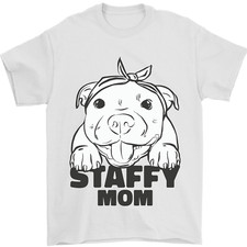 Staffy Mom Funny Staffordshirt Terrier Mens T-Shirt 100% Cotton