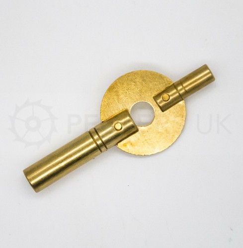 Double ended clock key - double, brass