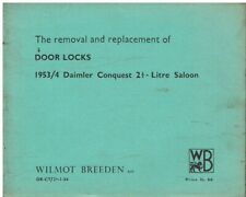 DAIMLER CONQUEST 2.5 LITRE SALOON '53-54 DOOR LOCK REMOVAL & REPLACEMENT BOOKLET