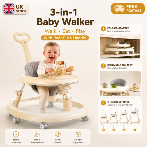 3in1 baby walker - baby, foldable