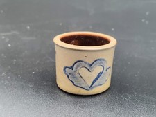 Vintage Beaumont Brothers Pottery-Mini Crock-Salt Glazed Stoneware w/ Heart