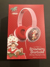 Strawberry Shortcake Wired Glitter Headphones In Line Microphone Pink New NIB