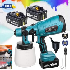 NEW Cordless Electric Spray Gun Sprayer Wall Paint DIY / Battery For Makita 18V