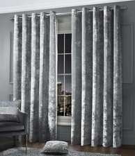 Crushed Velvet Curtains Pair