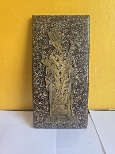 Vintage brass rubbing plaque - vintage,