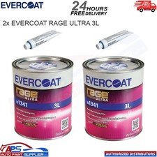 2x EVERCOAT 101341 RAGE ULTRA BODY FILLER BEIGE WITH BPO HARDENER 3L