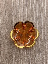 Clear Flower Gold Rim 2 Hole