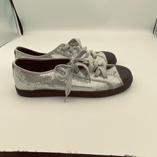 Rocket Dog Women’s Trainers Silver Sequin & Black Sneakers Size 8