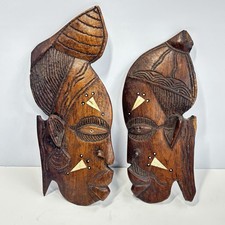 African Heads Wall Plaques