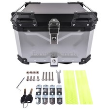 Silver 55L Motorcycle Top Box