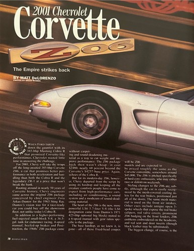 2001 chevrolet corvette - 2001,