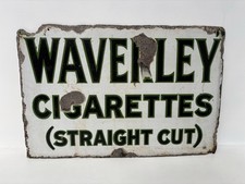 Waverley Cigarettes Straight/Course Cut Double Sided Enamel Sign Vintage Retro