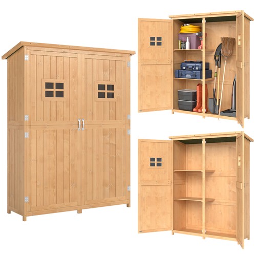 Outsunny wooden garden shed - garden,