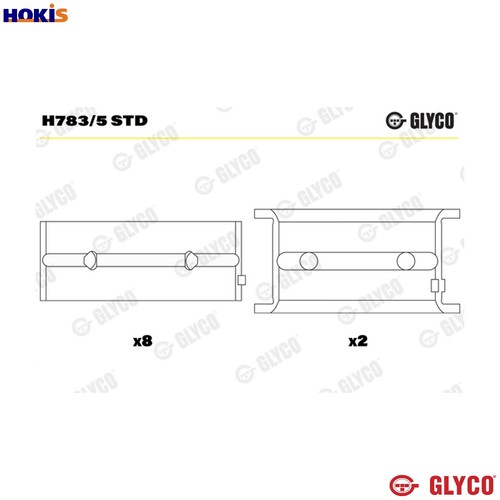 Crankshaft bearing h783 - h783/5, std