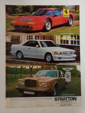 1983 AMG MERCEDES BENZ FERRARI & ROLLS ROYCE FROM STRATTON UK MAGAZINE ADVERT