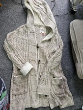 Falmer Heritage knitted cardigan - fleece lined hood and cuffs - size 12-14 -