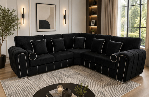 Lilly corner sofa 2c2 - corner, black