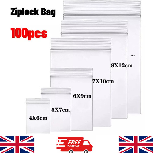 100 small clear plastic bags - 100,