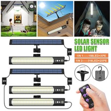 Single/Dual Head Solar Power LED Pendant Light Garage Lamp Shed Barn Gazebo Yard