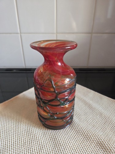 Mdina art glass orange blue - mdina,