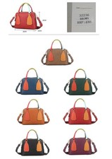 LONG&SON Women's Handbag Retro Shouder Bag Strap Bag PU Leather 2 Zips UK BN