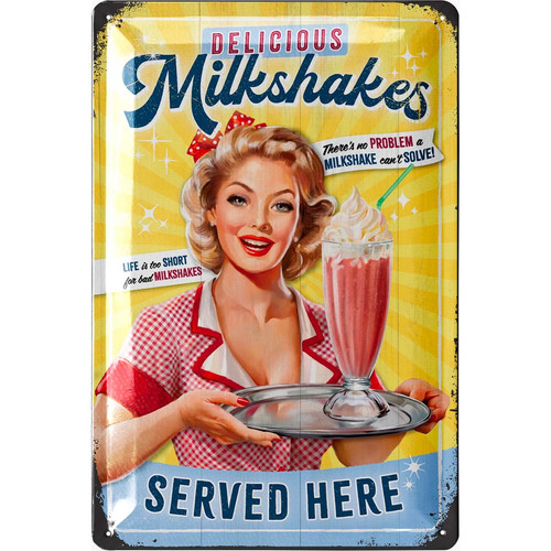 Milkshake tin sign retro diner - milkshake,
