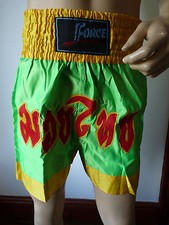 FORCE THAI BOXING / MARTIAL ARTS MUAY THAI LIME & YELLOW SHORTS    BNNT