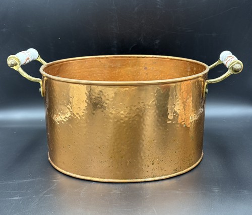 Copper jardiniere planter - jardiniere,