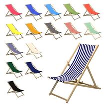 Wooden Deck Chair Chairs Traditional Folding Sun Lounger Garden Beach Seaside 