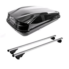 Roof Bars & Roof Box 420L for Volvo XC70 v70 MK2 With Raised Rails 2007-2016