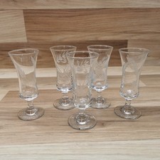 Set of 5 Wheat Etched  Clear