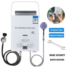 Tankless Portable Gas Water Heater LPG Propane 6L Boiler Camping w/ Shower Head