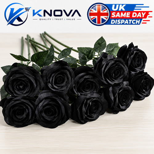 10pcs artificial black roses - artificial,