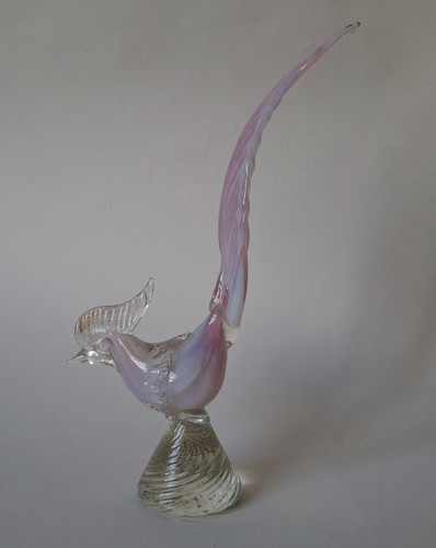 Murano glass peacock pink - glass,