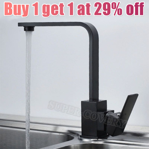 Black kitchen sink mixer taps - sink,