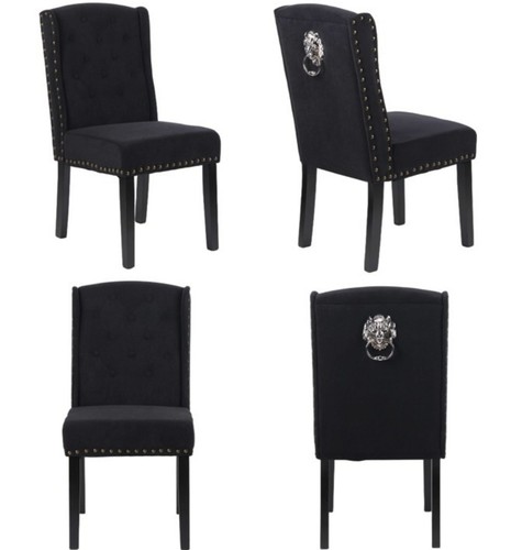 Black velvet dining chairs - x,