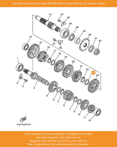 Yamaha washer 90209 23012 - washer,, oem