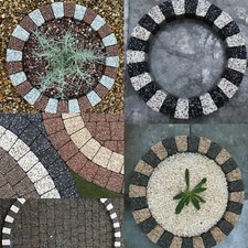 garden granite stone circle tree surround grass border edging bricks ring